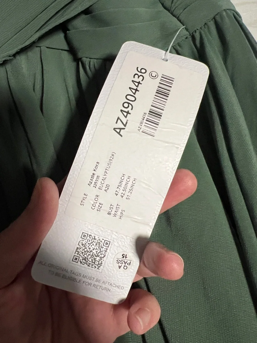 Azazie eucalyptus Green V-Neck Chiffon Bridesmaid Dress - Picture 4 of 6
